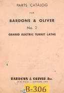 Bardons & Oliver-Bardons & Oliver # 3, Universal Turret Lathe, Parts List Manual-#3 -No. 3-06